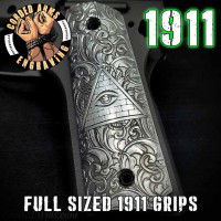 Eye of Providence 1911 Grips - Billet Aluminum - Laser Engraved