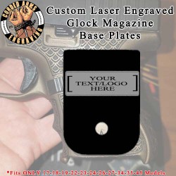 Custom Laser Engraved Aluminum Glock Magazine Base Plates