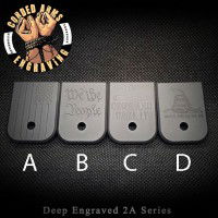 2A DEEP Engraved Series Custom Laser Engraved Aluminum Cerakoted Glock Magazine Base Plates
