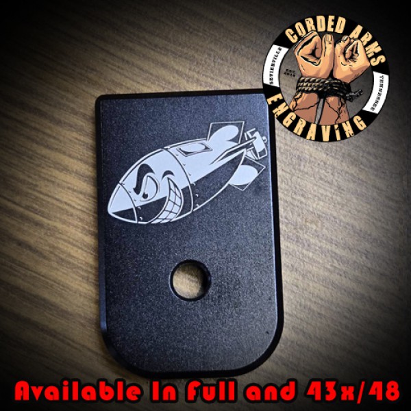 WW2 Shark Mouth Air Bomb Laser Engraved Aluminum Glock Magazine 