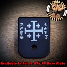 Deus Vult (Gods Will) Laser Engraved Aluminum Glock Magazine Base Plates