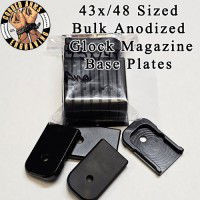 43x/48 Sized Anodized Aluminum Magazine BASE Plate Blanks for Glock 