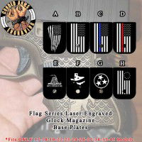 Flag Series Custom Laser Engraved Aluminum Glock Magazine Base Plates