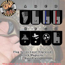 Flag Series Custom Laser Engraved Aluminum Glock Magazine Base Plates