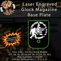Big Foot Star Flag Laser Engraved Aluminum Glock Magazine Base Plates