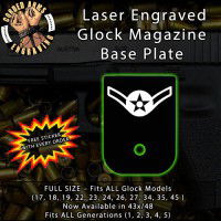 Airman Laser Engraved Aluminum Glock Magazine Base Plates