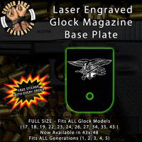 Navy Trident Laser Engraved Aluminum Glock Magazine Base Plates