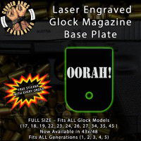 OORAH! Laser Engraved Aluminum Glock Magazine Base Plates