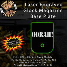 OORAH! Laser Engraved Aluminum Glock Magazine Base Plates