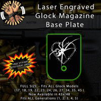Black Widow Laser Engraved Aluminum Glock Magazine Base Plates