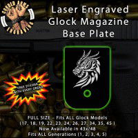 Dragon Head Laser Engraved Aluminum Glock Magazine Base Plates