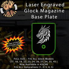Dragon Head Laser Engraved Aluminum Glock Magazine Base Plates