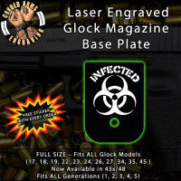 Biohazard Infected Laser Engraved Aluminum Glock Magazine Base Plates