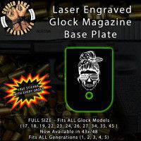 Messy Bun Skull Laser Engraved Aluminum Glock Magazine Base Plates