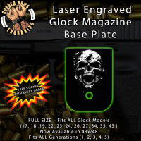 Mocking Skull Laser Engraved Aluminum Glock Magazine Base Plates