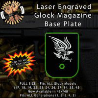 Tribal Eagle Laser Engraved Aluminum Glock Magazine Base Plates