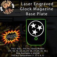 Tennessee TriStar Laser Engraved Aluminum Glock Magazine Base Plates
