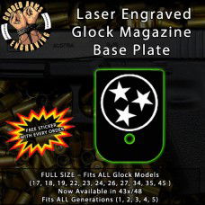 Tennessee TriStar Laser Engraved Aluminum Glock Magazine Base Plates