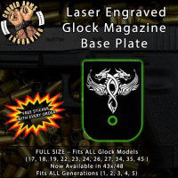 Twin Dragon Laser Engraved Aluminum Glock Magazine Base Plates