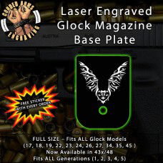 Tribal Bat Engraved Aluminum Glock Magazine Base Plates