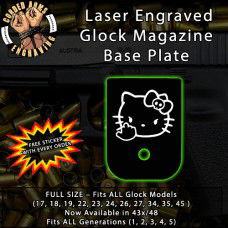 FU Hello Kitty Laser Engraved Aluminum Glock Magazine Base Plates