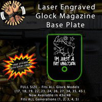 Fat Unicorn Laser Engraved Aluminum Glock Magazine Base Plates