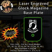 POW/MIA Laser Engraved Aluminum Glock Magazine Base Plates