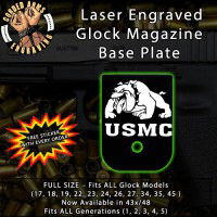 USMC Bulldog Laser Engraved Aluminum Glock Magazine Base Plates