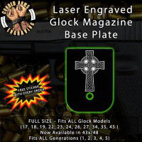 Celtic Cross Laser Engraved Aluminum Glock Magazine Base Plates