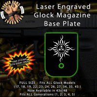 Celtic Sun Laser Engraved Aluminum Glock Magazine Base Plates