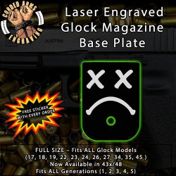Sad Face Laser Engraved Aluminum Glock Magazine Base Plates