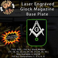 Masonic Laser Engraved Aluminum Glock Magazine Base Plates