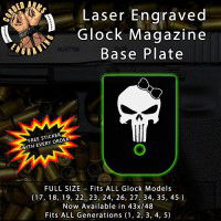 Punisher Girl Laser Engraved Aluminum Glock Magazine Base Plates
