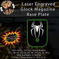 Spider Laser Engraved Aluminum Glock Magazine Base Plates