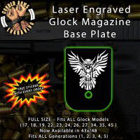 Tribal Owl Engraved Aluminum Glock Magazine Base Plates