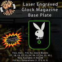 PlayBoy Bunny Laser Engraved Aluminum Glock Magazine Base Plates