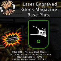 Pointer Dog Laser Engraved Aluminum Glock Magazine Base Plates
