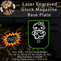 Zombie Hello Kitty Laser Engraved Aluminum Glock Magazine Base Plates