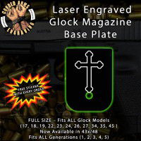 Orthodox Cross Laser Engraved Aluminum Glock Magazine Base Plates