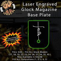 Faith Cross Laser Engraved Aluminum Glock Magazine Base Plates