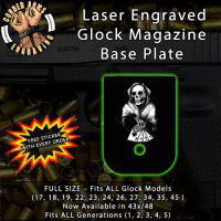 Playing with Death Laser Engraved Aluminum Glock Magazine Base Plates