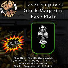 Playing with Death Laser Engraved Aluminum Glock Magazine Base Plates