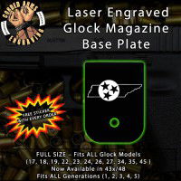 Tennessee Laser Engraved Aluminum Glock Magazine Base Plates