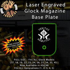 Veritas Aequita 2 Laser Engraved Aluminum Glock Magazine Base Plates