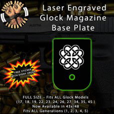 Celtic Knot Round Laser Engraved Aluminum Glock Magazine Base Plates