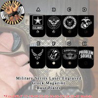Military Series Custom Laser Engraved Aluminum Glock Magazine Base Plates