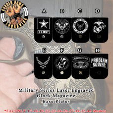Military Series Custom Laser Engraved Aluminum Glock Magazine Base Plates