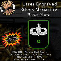Senior Parachutist Laser Engraved Aluminum Glock Magazine Base Plates
