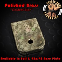 Polished LV or Gucci Brass Glock Magazine Base Plates
