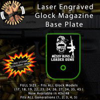 Messy Buns & Guns Laser Engraved Aluminum Glock Magazine Base Plates